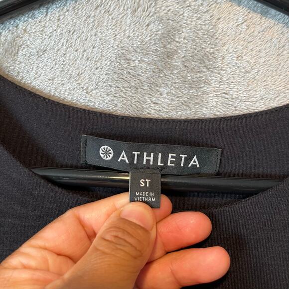 Athleta Santorini High Neck Solid Dress Black Size Small Tall - Picture 7 of 7